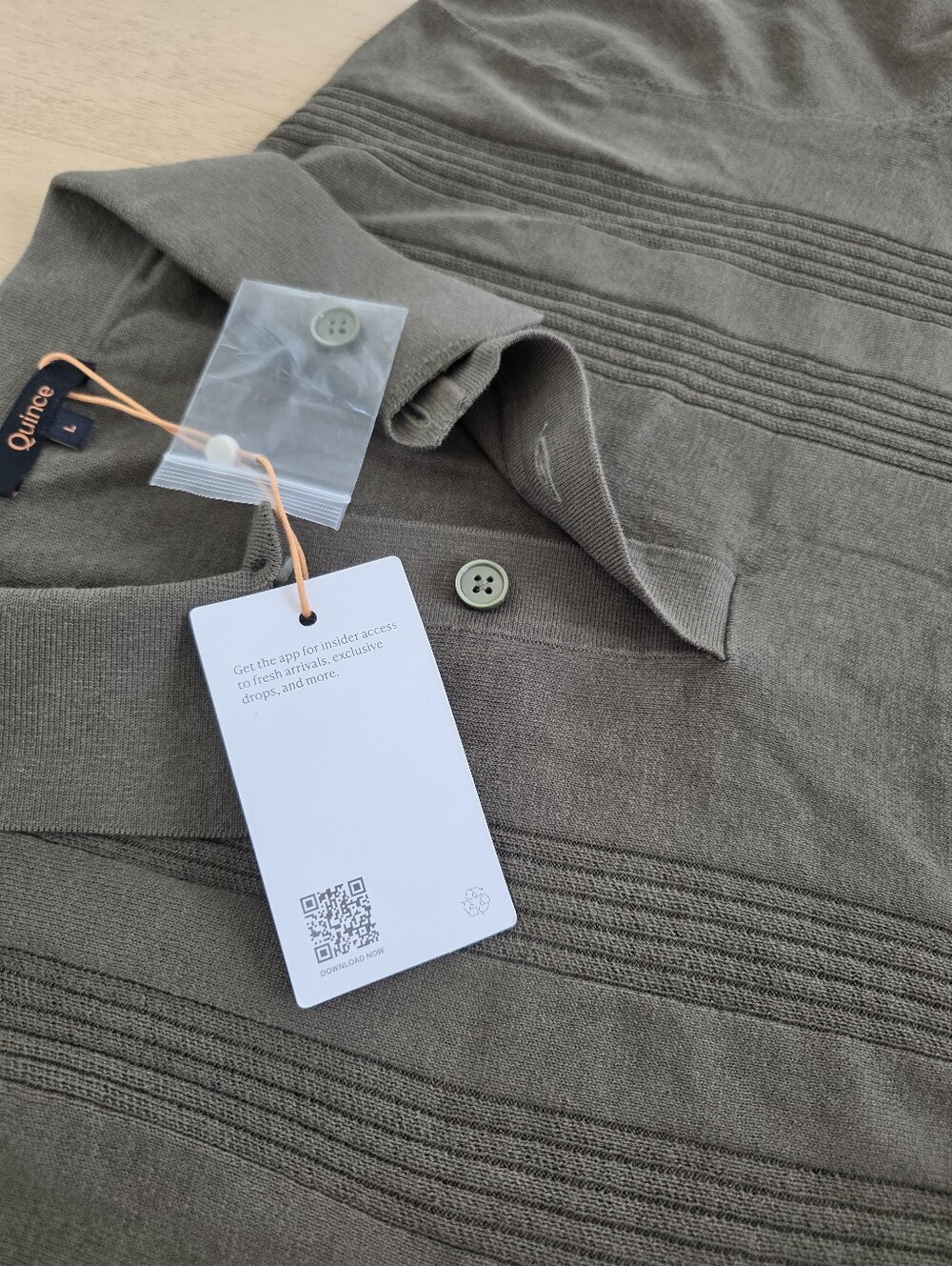 Cotton-Silk Ribbed Short Sleeve Sweater Polo - Olive - Picture 9 of 15